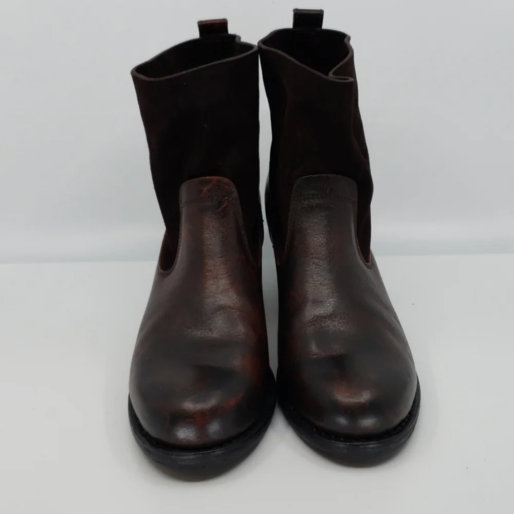 rag & bone Brown Leather and Suede Ankle Boots - Picture 2 of 8
